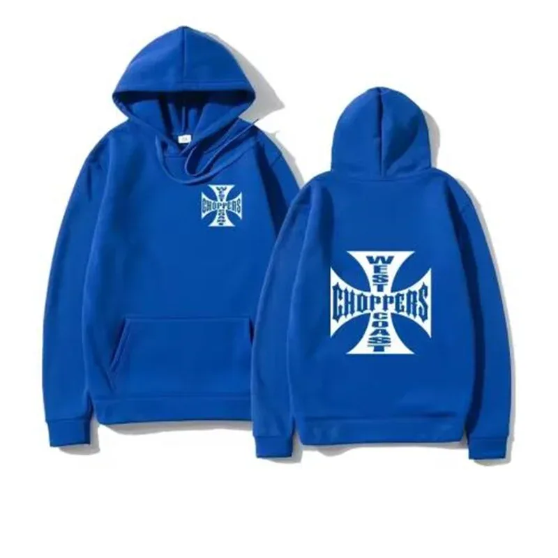 West Coast Iron Cross Choppers Naka - print na Men's Hooded Fashion Cool Sweatshirt Unisex Fashion Fleece Oversized Hoodie Streetwear — image 3