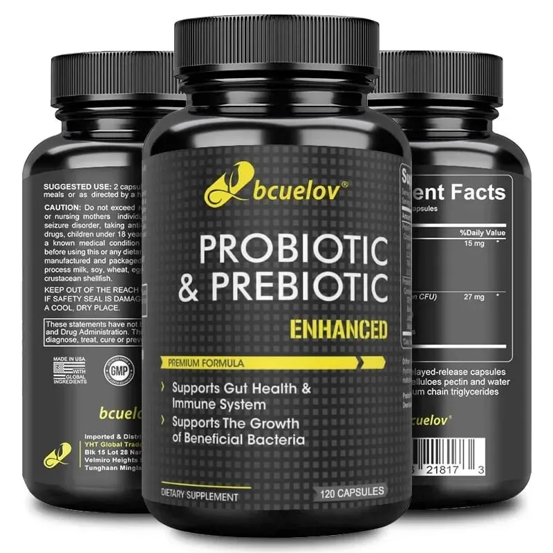 Probiotics and Prebiotics Support Gut Health and The Immune System Relieve Constipation Bloating Bad Breath Acne & Blemishes