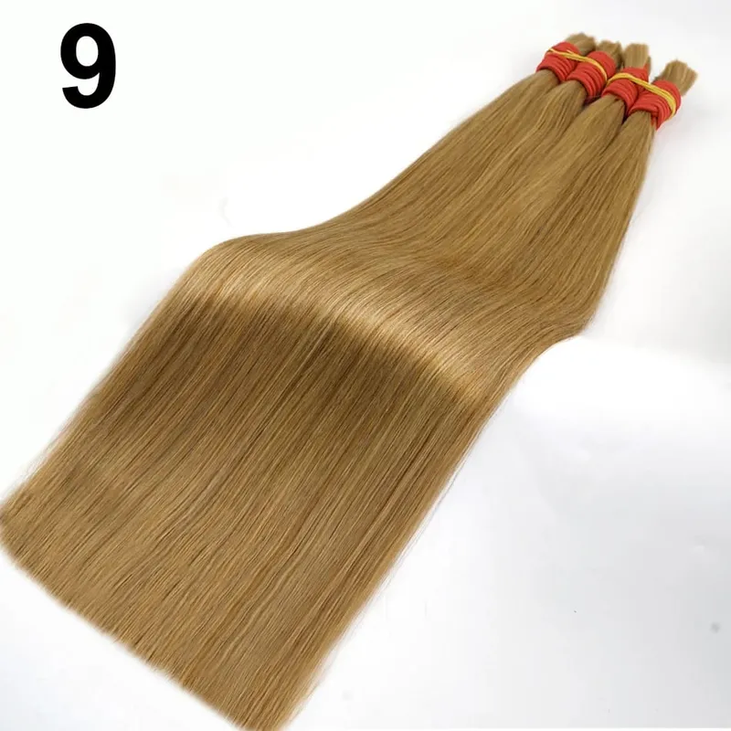 No Weft 100% Real Human Hair Extensions Remy Human Hair Bulk Μη επεξεργασμένα φυσικά μαύρα παρθένα ινδικά μαλλιά πλέξη για γυναίκες — image 11