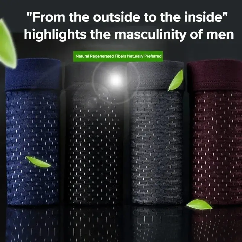 4Pcs Men's Boxer Briefs Ultra Soft Anti Odor Underwear Breathable Mesh with Ventilation Holes Stretch Comfort for Daily — image 10