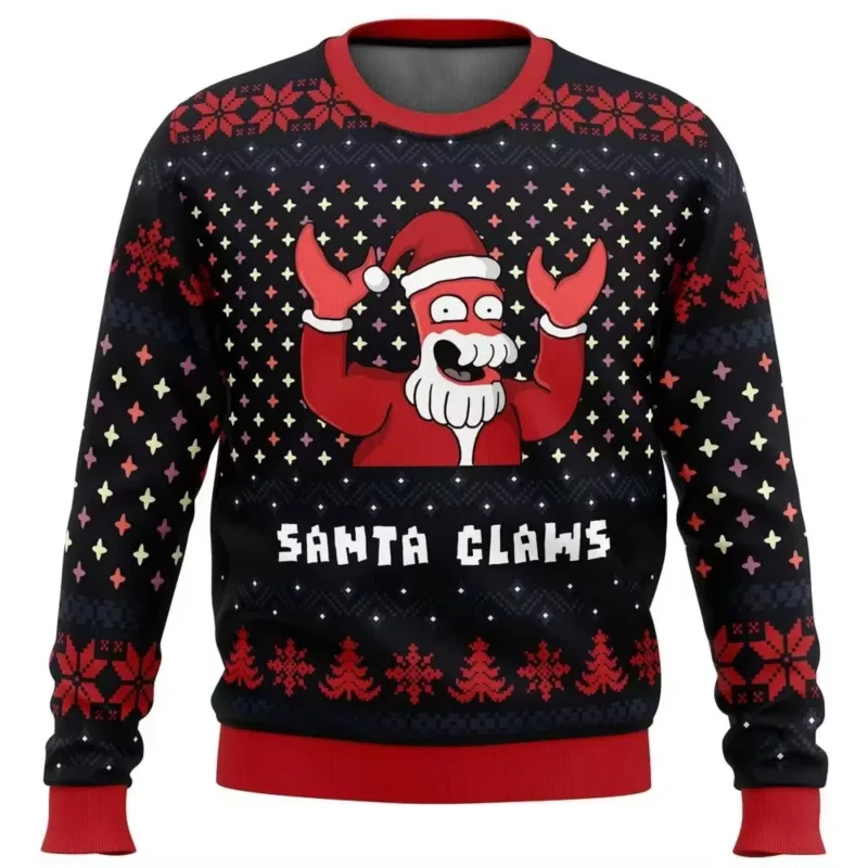 Novo 2026 feliz natal papai noel 3d impresso camisola de natal feriado feliz natal outono em torno do pescoço pullovers moletom