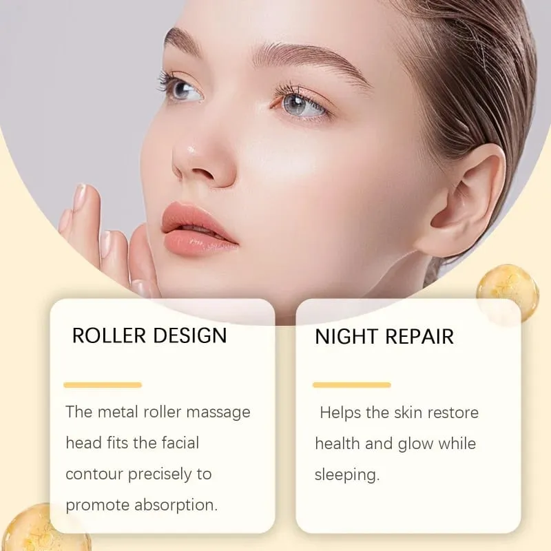 Roller Ball Night Essence מזין עדין לחות לעור שיפור מצב הפנים סרום לילה לחות
