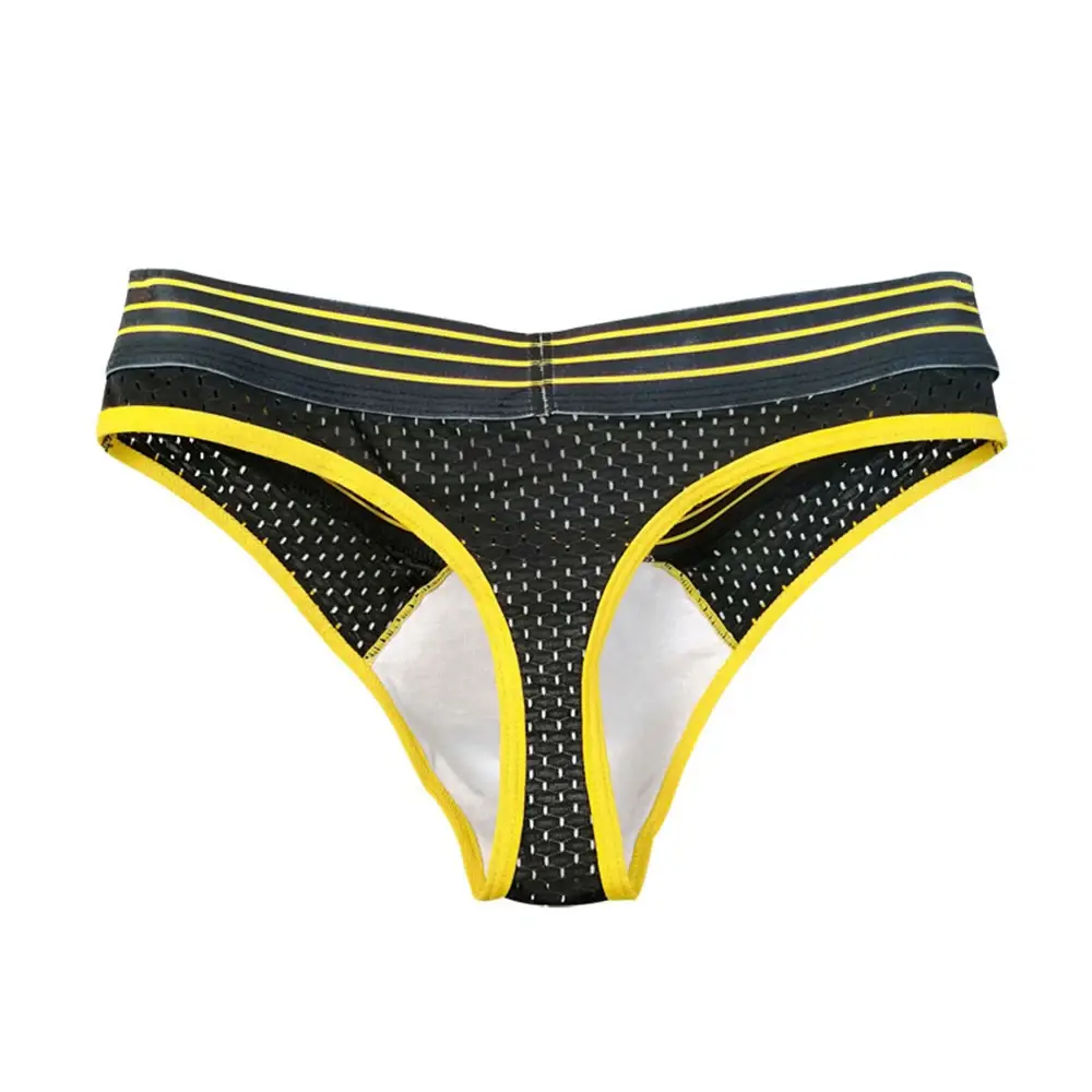 Panlalaking Kasuotang Panloob Mens Sexy Breathable Panties Letter Printed Low Waist Big U Pouch Panlalaki Briefs Mesh High Elastic Underpants Thong — image 7