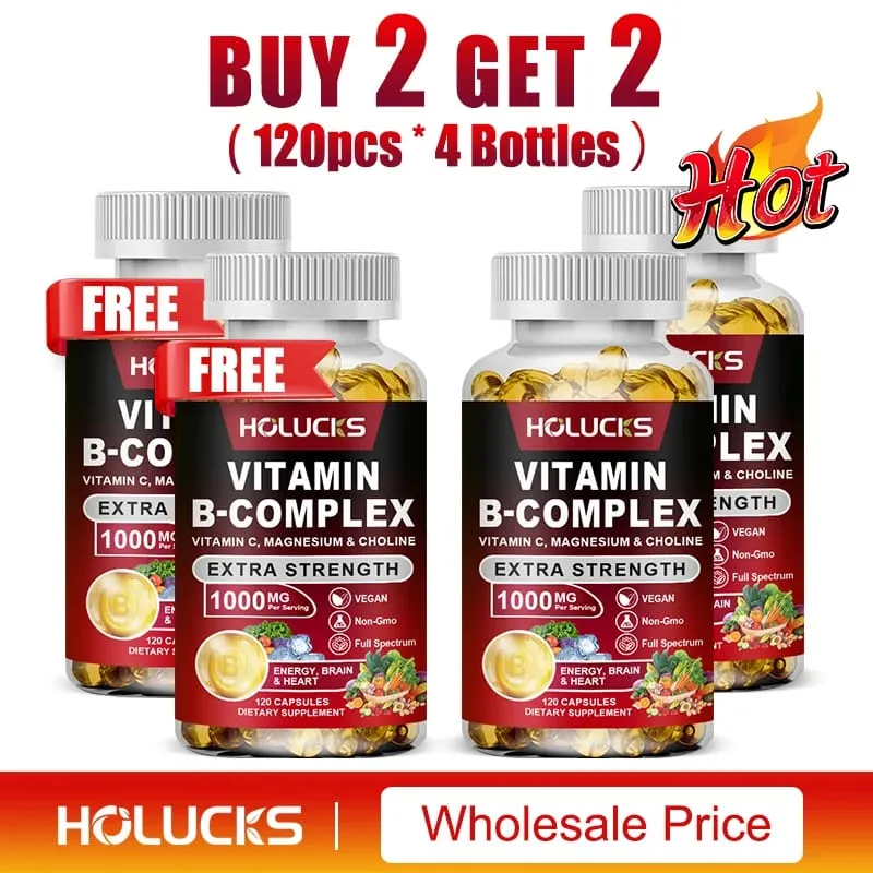 B1-vitaminban gazdag komplex B-vitamin-kiegészítő B2-B3-B5-B6-biotin, Erő Energia-támogató Az agy és a szív elősegíti az anyagcserét — image 9