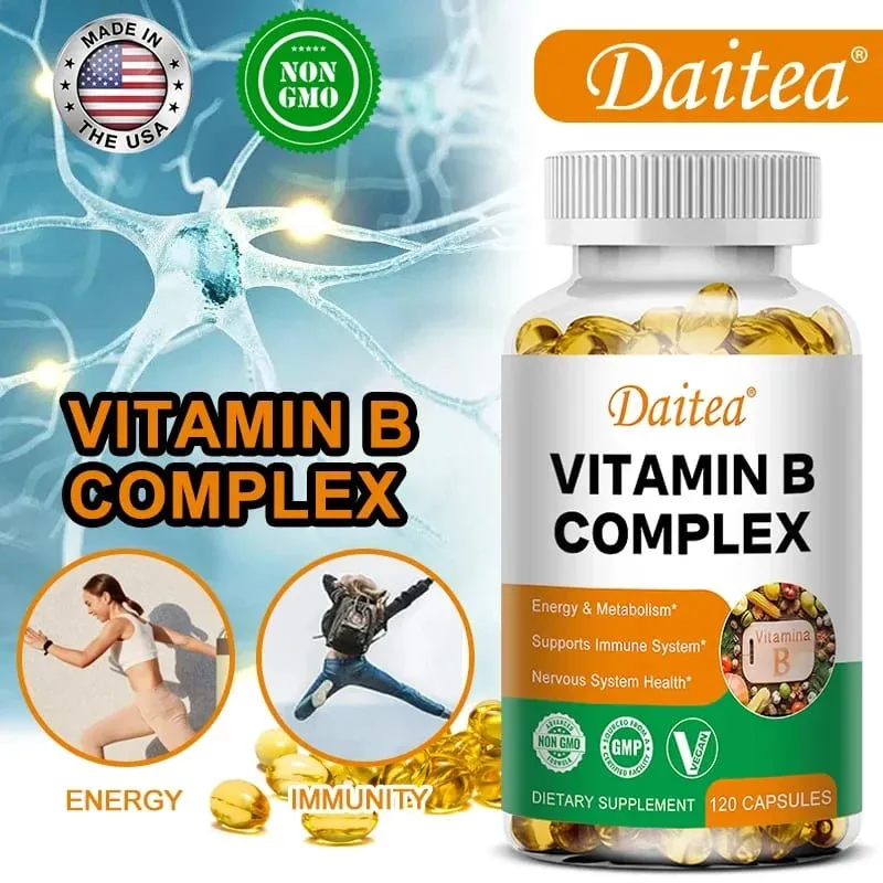 Organic B-vitamin komplex támogatja az energia immunrendszer egészségét Antioxidáns kiegészítő - 30/60/120 vegetáriánus kapszula — image 5