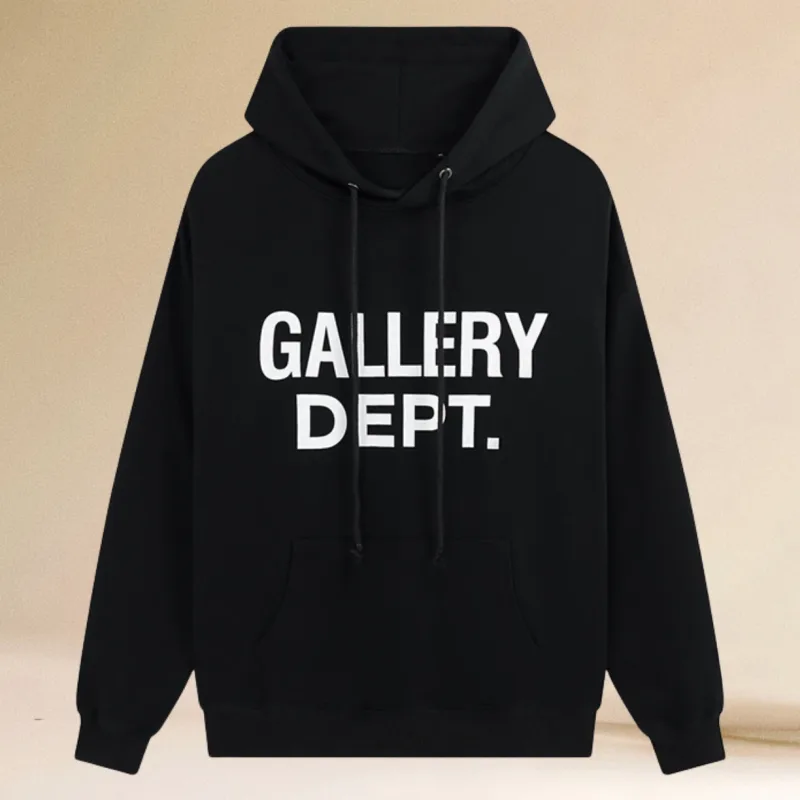 Nova galeria com capuz departamento com estampa de letras – estilo europeu moda de rua – ajuste solto americano high street camisa de manga