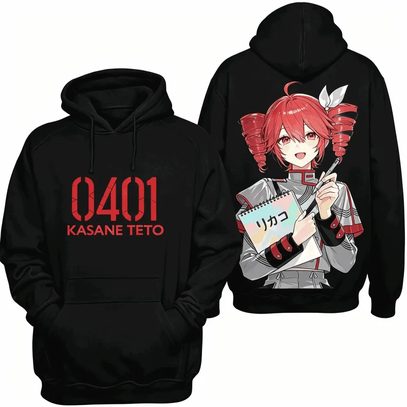 Kasane Teto Printed Oversized Unisex Vintage Loose hoodies for Men Women Fleece warm Casual Retro Fashion high quality Couples — image 1