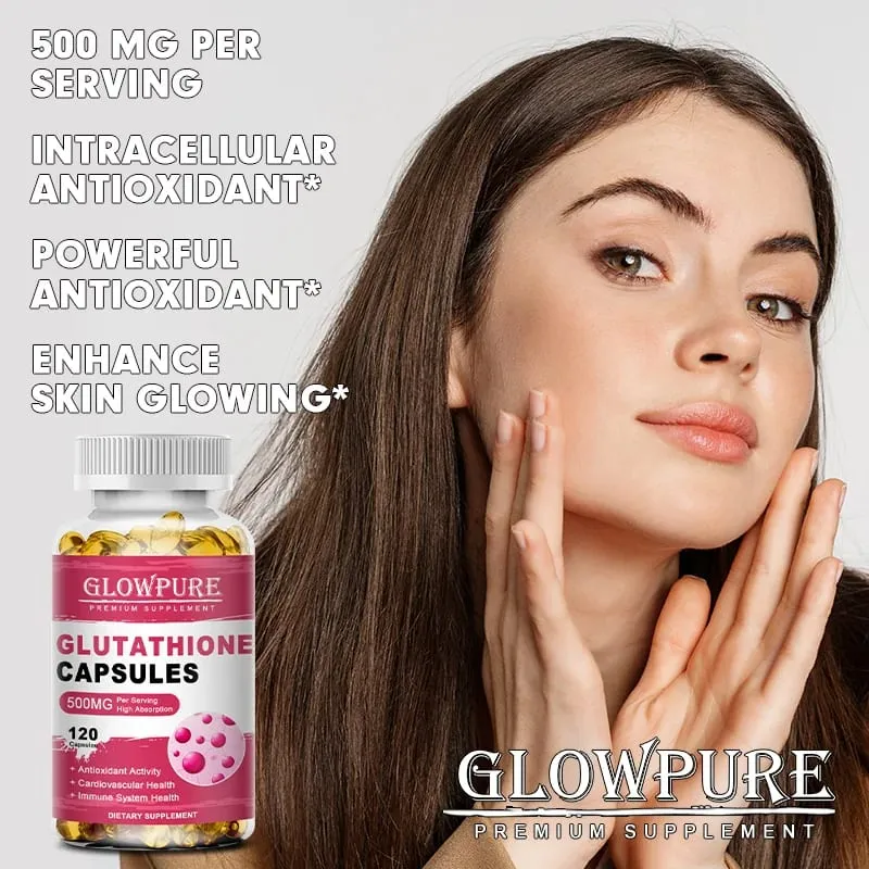 Glutathione Capsules for Skin Detox and Immune System Support with High Absorption Formula Beauty Care Health Supplement Vegan