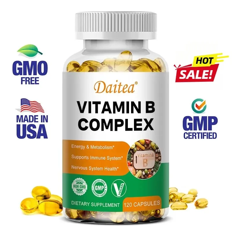 Organic B-vitamin komplex támogatja az energia immunrendszer egészségét Antioxidáns kiegészítő - 30/60/120 vegetáriánus kapszula — image 1