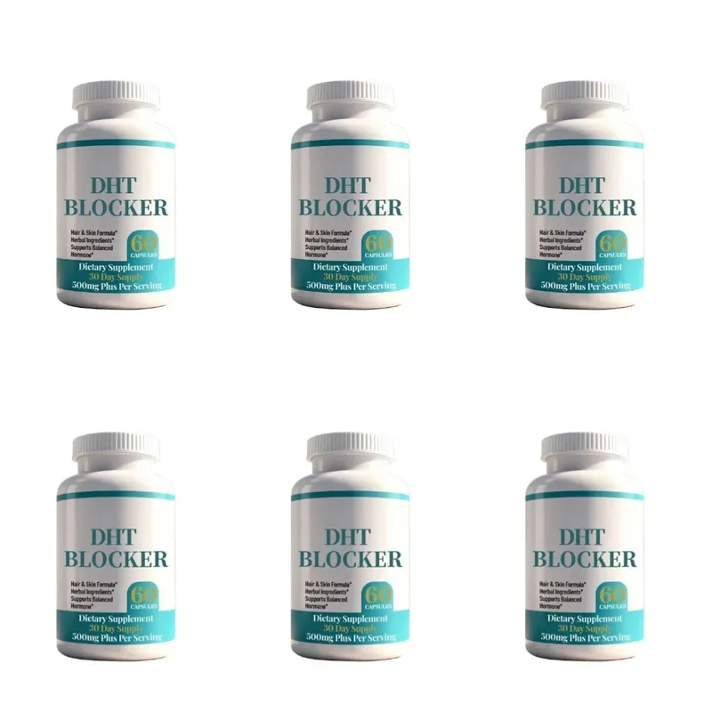 DHT Blocker Capsules with Biotin 5000mcg Vitamin C D E B6 & Zinc for Healthy Hair and Skin Support Gluten-Free 60 Count