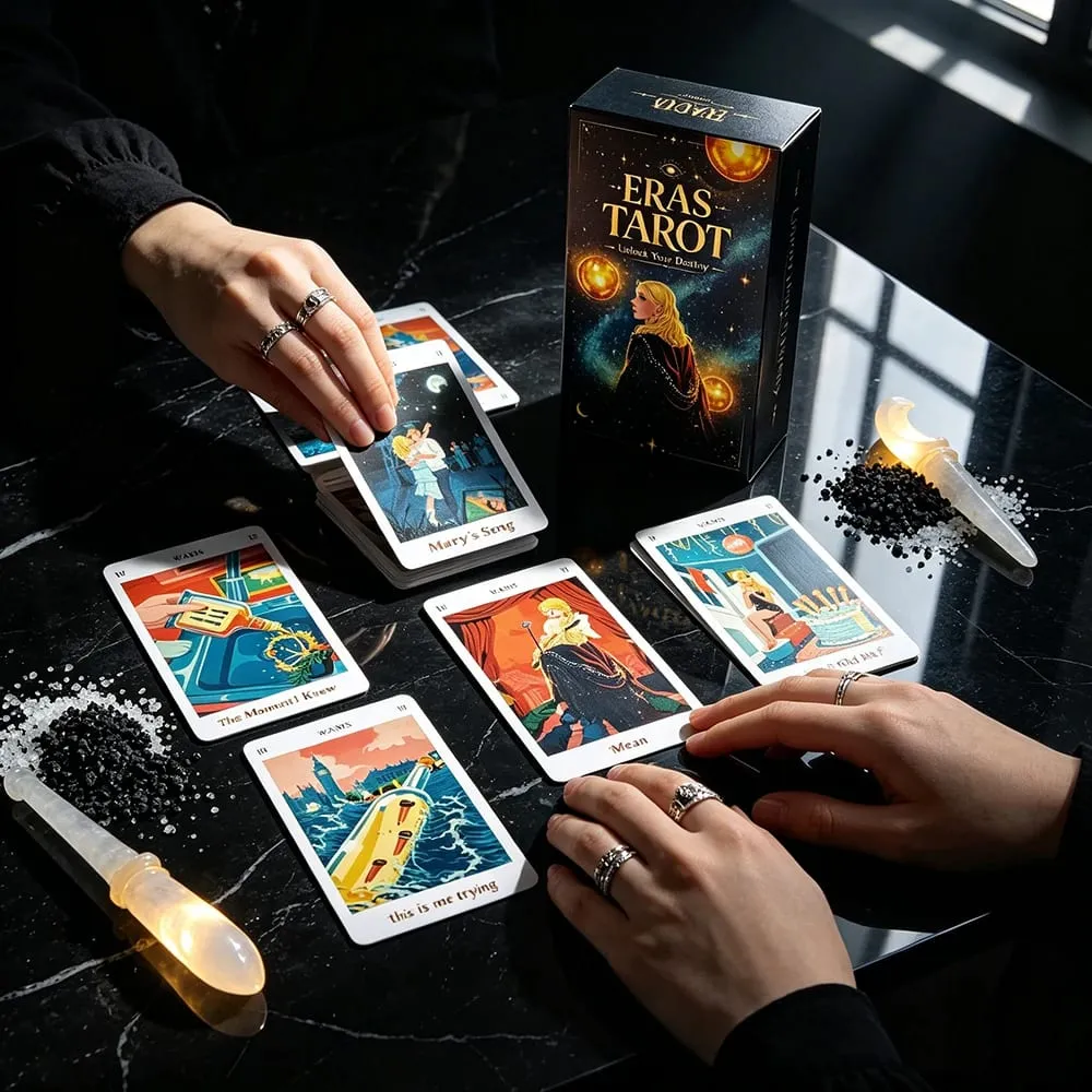 Eras Tarot Pakli Csillagos galaxis Kozmikus témájú Tarot Kártyák Misztikus Űrboszorkány Jóslás Társasjáték Sorsolvasás Meditációs Kártyák — image 3