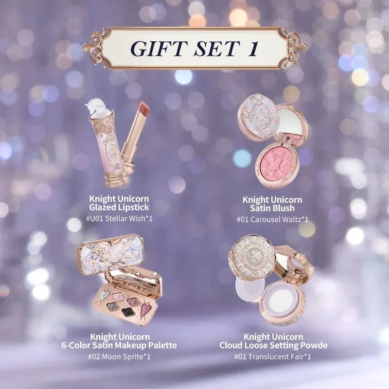 Flower Knows Knight Unicorn Σετ δώρου Σετ παλέτα μακιγιάζ Mirror Lipstick Blush Loose Setting Powder Kit De Maquillaje — image 3
