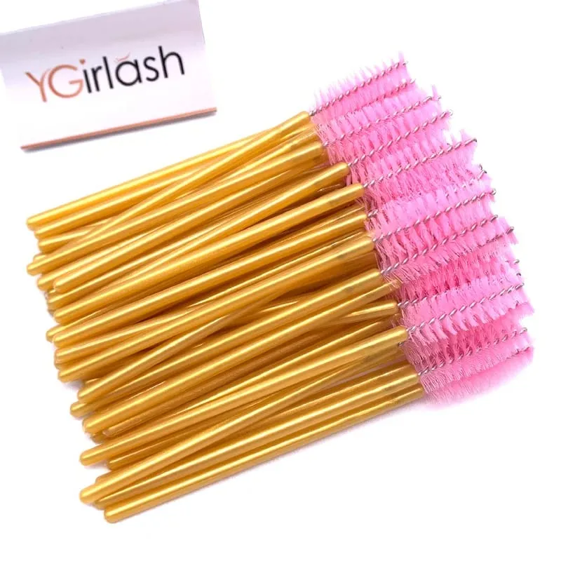YGirlash 50 יחידות Lash Swans מוליך ריסים קריסטל ידית יהלום חד פעמית שרביטי מסקרה ניילון מברשת כלים קוסמטיים — image 26