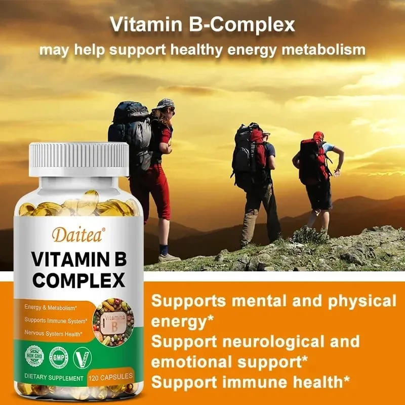 Vitamin B Complex - Stress Immunity Heart Health Nervous System Energy Metabolism Support - Non-GMO Vegan Gluten-Free