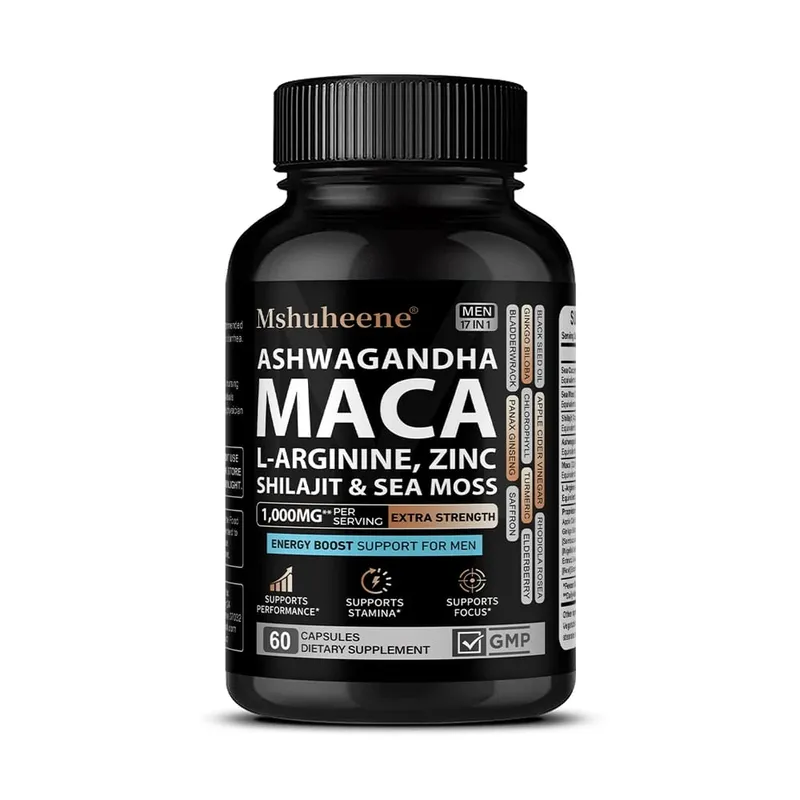 Javító étrend-kiegészítő keverék - L-arginin + Maca + Ashwagandha állóképesség, izomnövekedés érrendszeri funkció, vérkeringés