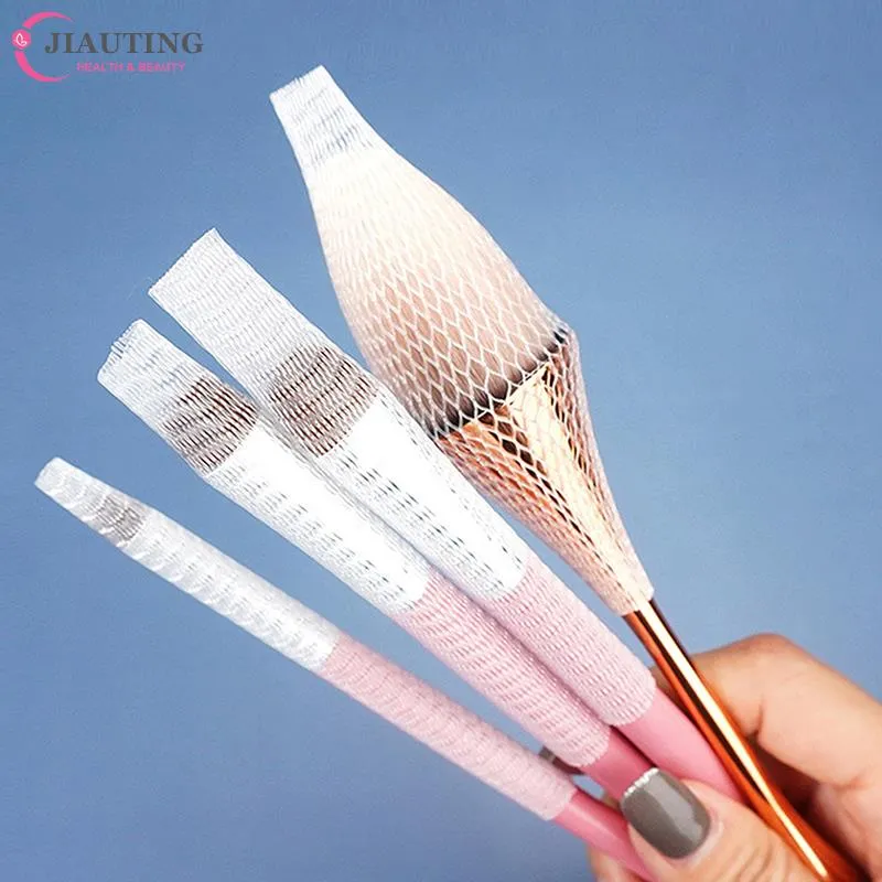 Filet de protection en maille Flexible, 20 pièces, gaine de couverture, brosses de maquillage cosmétiques blanches, outil pratique de maquillage — image 4