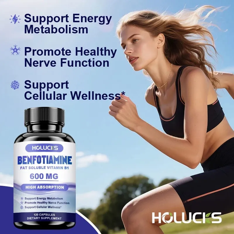 Benfotiamin 600 mg | Kiváló felszívódású B1-vitamin az energiaanyagcseréért és az idegek egészségéért | 120 kapszula étrend-kiegészítő — image 2