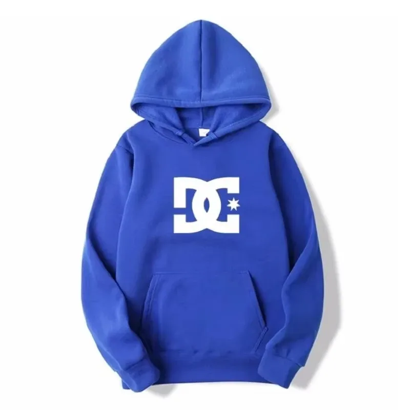 Moletom com capuz DC Letter masculino e feminino moda simples manga comprida moletom outono e inverno tendência de rua grande moletom com capuz para academia — image 2