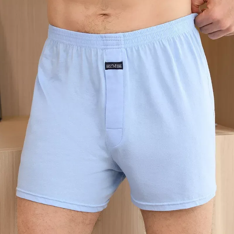 Boxer masculino pantie lote underpant solto grande curto algodão plus size roupa interior para homem boxer briefs sólido médio masculino boxer — image 11