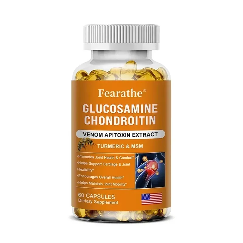 Glucosamine Chondroitin Bee Venom Turmeric & MSM - Bones Joint Antioxidant Digestive Support Non-GMO