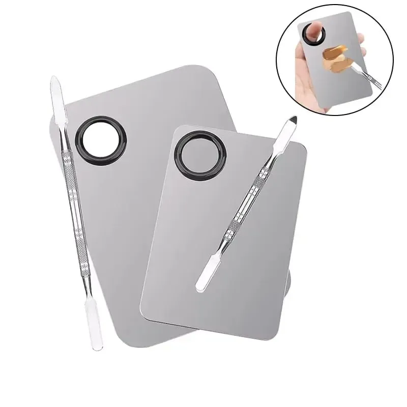 Palette de mélange de maquillage KissDate, spatule de maquillage avec spatule de fond de teint, plateau de mélange de maquillage en acier inoxydable, Palette d'art des ongles — image 5