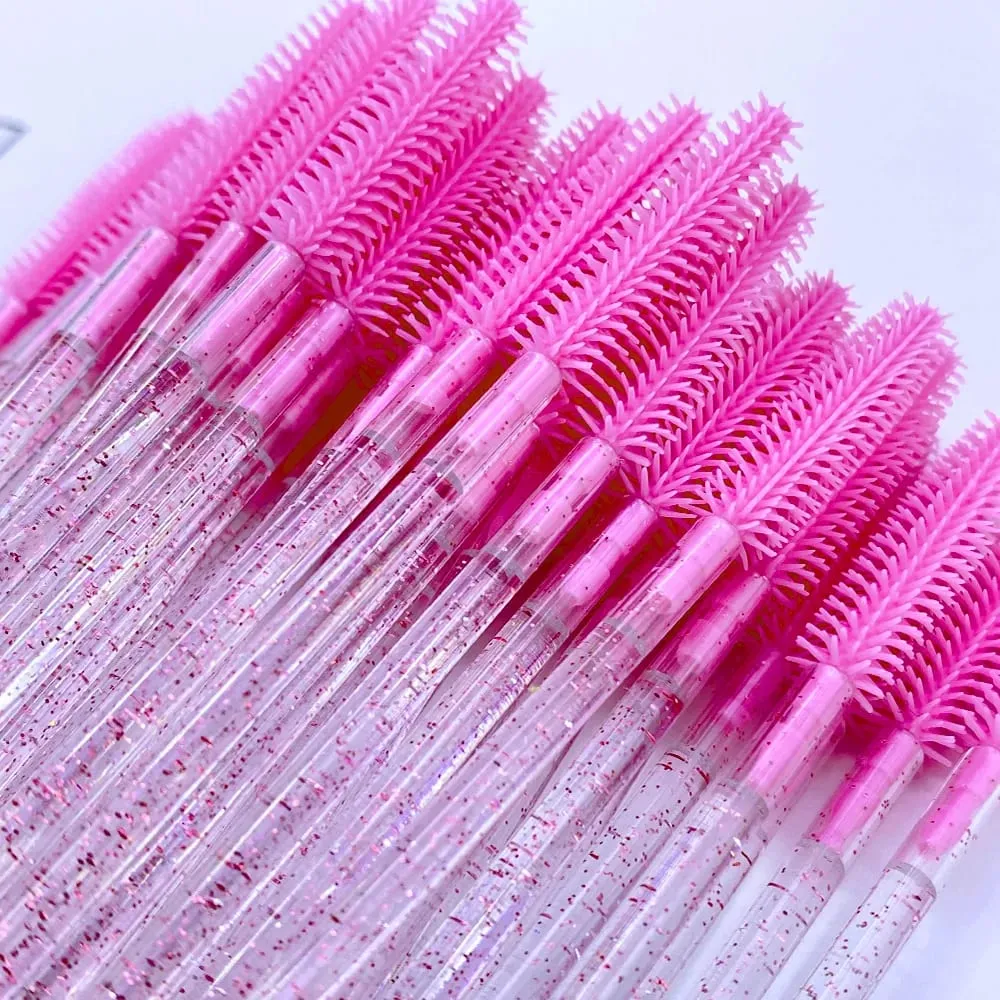 Baguettes de Mascara en cristal de Silicone jetables, brosses à cils en diamant, peigne, brosse de maquillage de beauté, outils pour femmes, 50/100 pièces — image 4