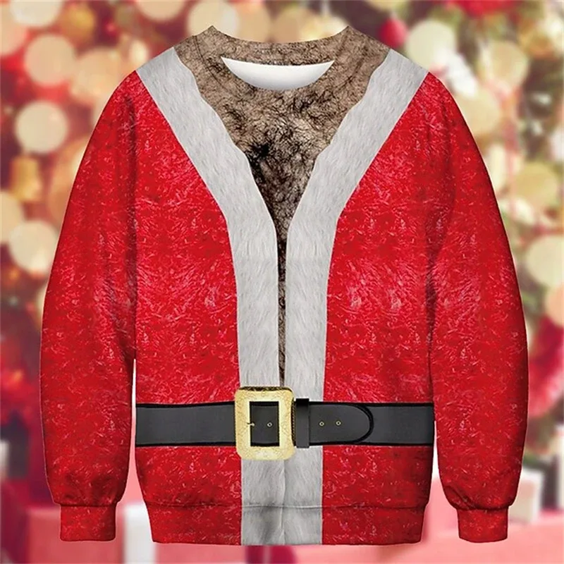 Natal feio camisola engraçado impressão 3d padrão muscular camisolas para homens nova moda pulôver festa cosplay traje presente de natal — image 10