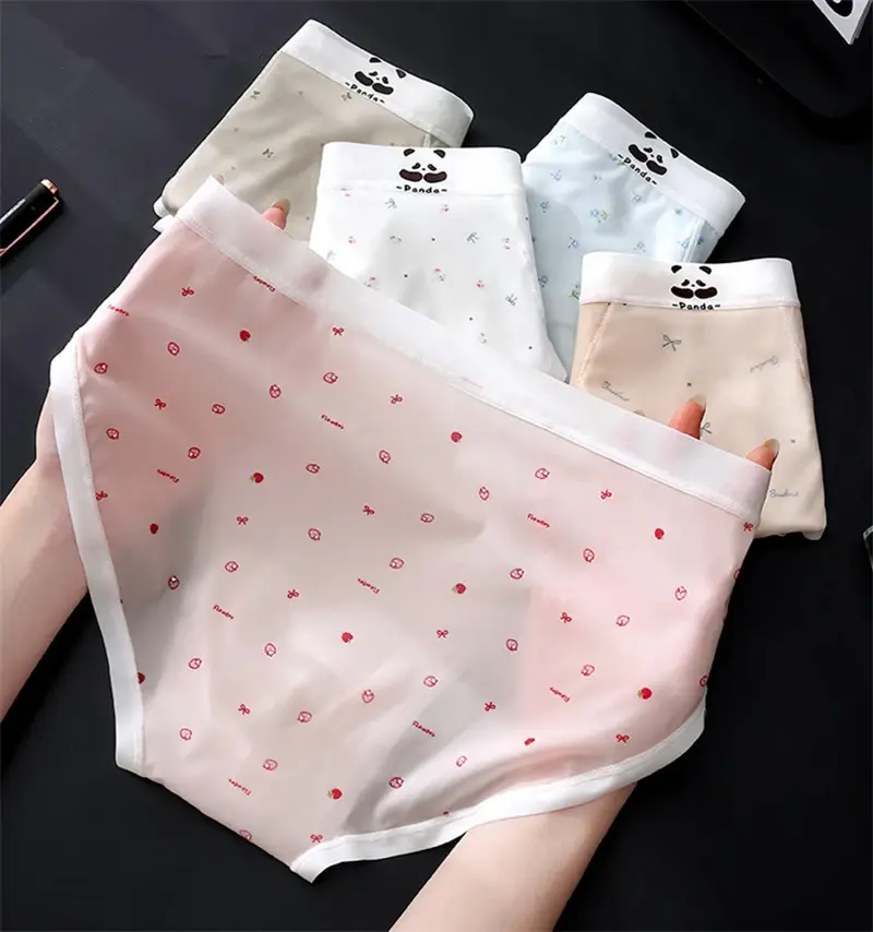 Nova sensação nua roupa interior masculina impressa sissy cuecas masculino seda gelo sexys toy men cueca fina sem costura calzoncillos hombre — image 3