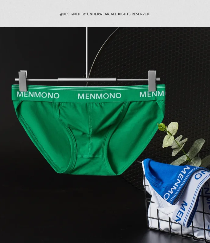 Homens maré de algodão triângulo novo sexy cintura baixa magro respirável juventude personalidade u convexo roupa interior masculina. — image 10