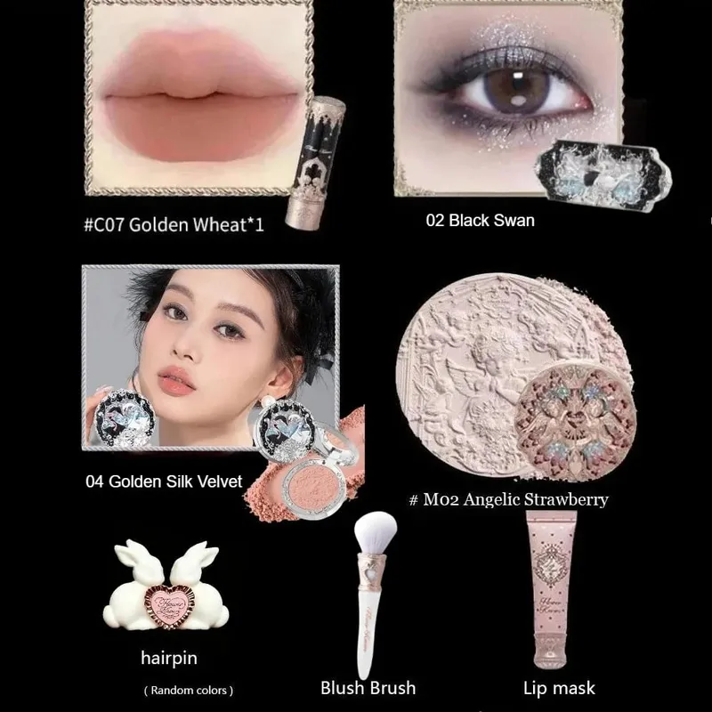 Συλλογή Flower Knows Little Angel Κουτί δώρου Μακιγιάζ Eyeshadow Blush Cream Matte Lipstick Full Kit All