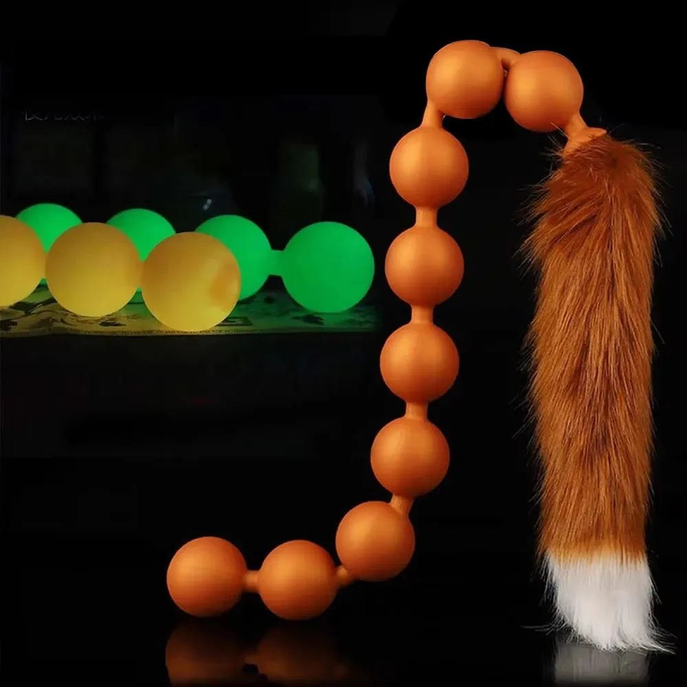 Butt Plug with Tail BDSM felnőtt szexjátékok pároknak, hatalmas anális gyöngyök, folyékony szilikon puha anális dugó Prosztata masszázs anális dildók — image 1