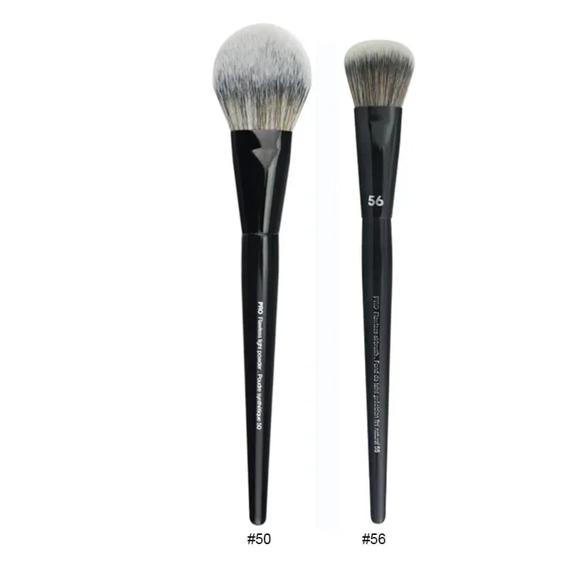 2 pièces/ensemble pinceaux de maquillage noirs Pro poudre de cheveux synthétiques ombre à paupières tache point culminant fond de teint aérographe diffuseur pinceau de maquillage — image 26