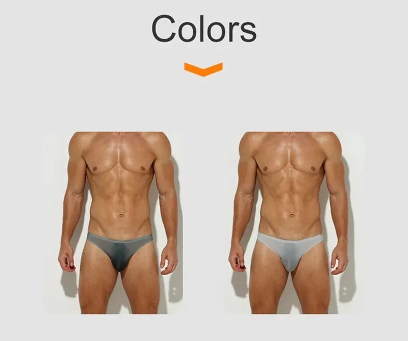 Herr Ice Silk Seamless Ultra-Tunn Underkläder Transparent Snabbtork Sexiga Pouch Trosor Man Seamless Andningsbara Trosor Kalsonger — image 30