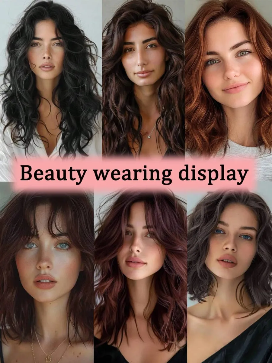 Γυναικεία Extensions Water Wave Clip In Hair Extensions Αόρατη συνθετική περούκα τεμάχιο Κατάλληλα αραιά μαλλιά Αύξηση όγκου μαλλιών — image 7