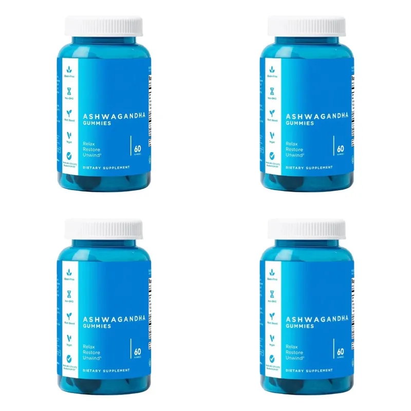 3 csomagos gumicukor készlet: Ashwagandha a stresszoldáshoz, bélegészségügyi probiotikumok + ACV Detox vegán gluténmentes kiegészítő 60 Ct egyenként — image 8