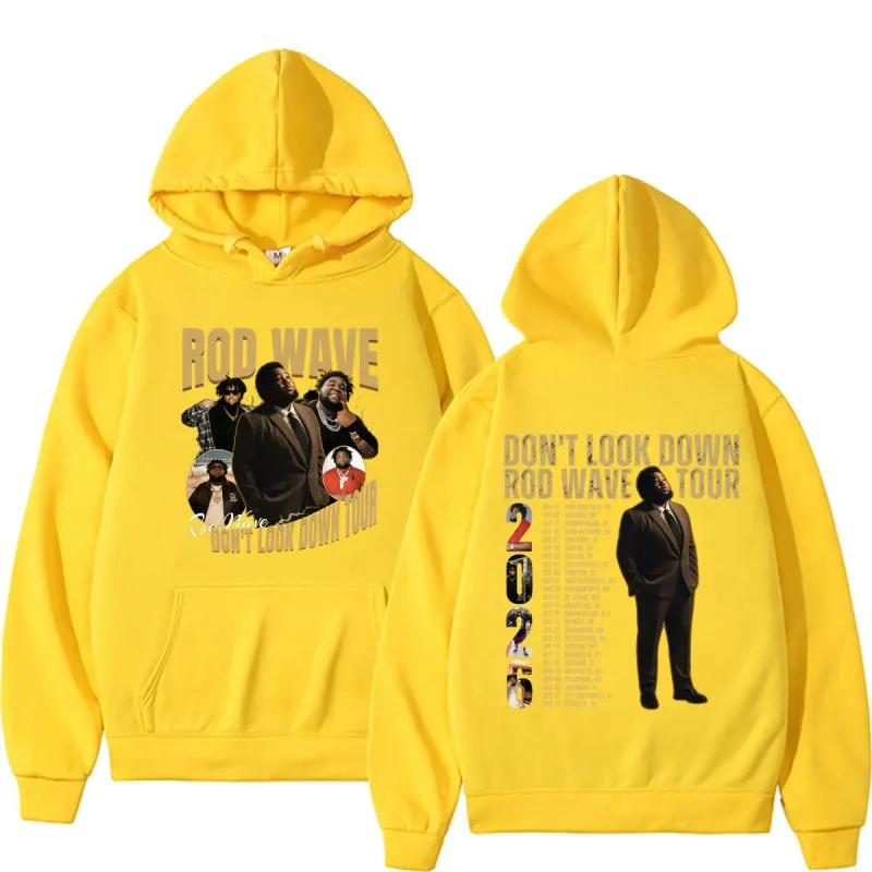 Rod Wave Don't Look Down Tour 2026 Rap Music Hoodies Men's Clothing Harajuku Hip Hop Sweatshirts Casual Fleece Oversized Hoodie — image 10