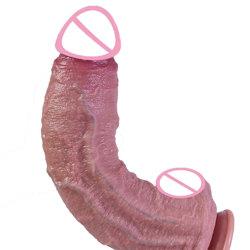Consolador realista de silicona suave para mujer, pene con ventosa, Juguetes sexuales realistas, masturbación Anal y vaginal, 9,8 cm de diámetro, nuevos modelos — image 3