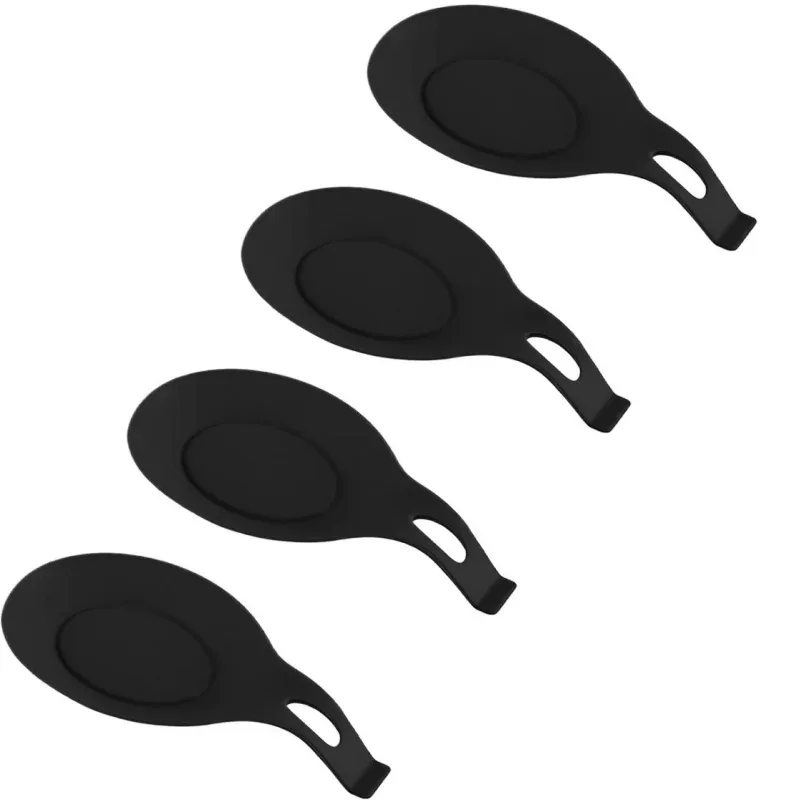 Repose-cuillère en Silicone, support de spatule, ustensiles résistants à la chaleur, plateau de napperon, outils de cuisine, accessoires de cuisine, 1/4 pièces — image 7