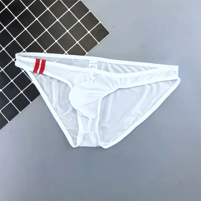 Mens Sexy Ice Silk Underwear Briefs Ultra Thin Seamless Panties Quick Dry Breathable Lingerie Male Comfortable Plus Size Panty