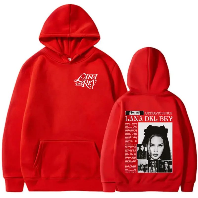 Singer Lana Del Rey Hoodies Men's Women Clothing Hooded Sweatshirts Fashion Hip Hop Long Sleeves Oversized Pullovers Streetwear