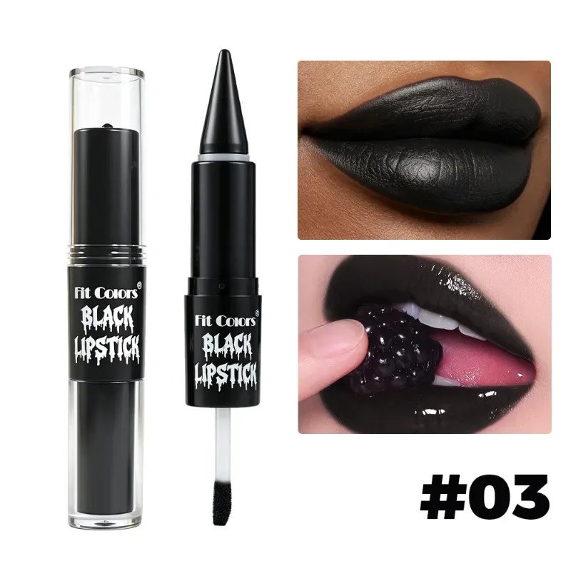 Halloween 2-in-1 Lip Gloss Matte Liner Liner Αδιάβροχο Υγρό Κραγιόν μακράς διαρκείας Ενυδατικό λαμπερό λαμπερό Lip Oil για πάρτι