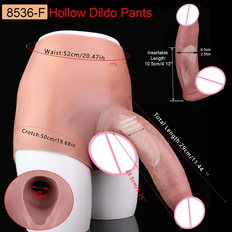 2 Colors Huge Hollow Dildo Pants High Waist Strap-On Penis Extender насадка на член For Men Delay Ejaculation Ultra Dildo