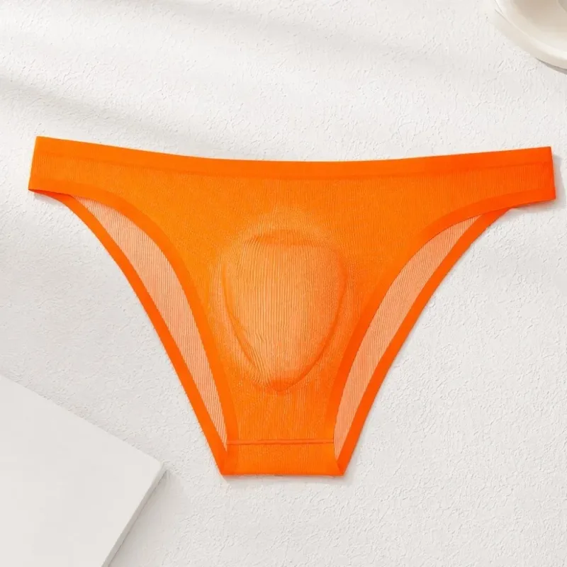 Comfortable Ice Silk Men's Triangle Panties Breathable Large Size Men Thin Briefs Lingerie Underpants Underwear for Men Men
