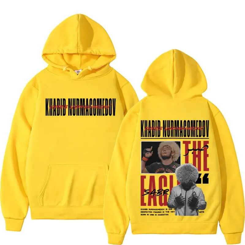 Khabib Nurmagomedov THE EAGLE Retro Hoodies Men Women Fashion Gothic Long Sleeve Pullovers Casual High Quality Hooded Sweatshirt — image 10