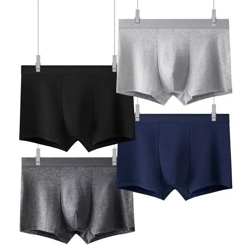 4pcs Cotton Men Boxer Shorts Male Underwear High Stretch Sexy Underpant Man Panties Plus Size L-4XL Mid Waist Breathable Brief — image 17