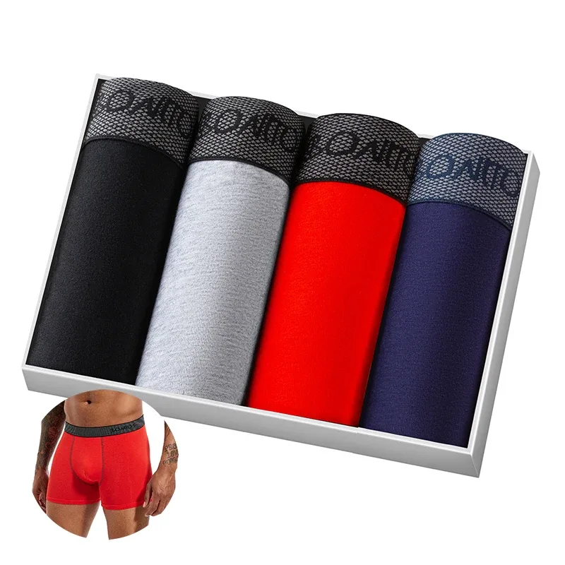 4 pçs algodão boxers para o homem roupa interior de alta qualidade calcinha masculina clássico shorts carta cintura boxer briefs