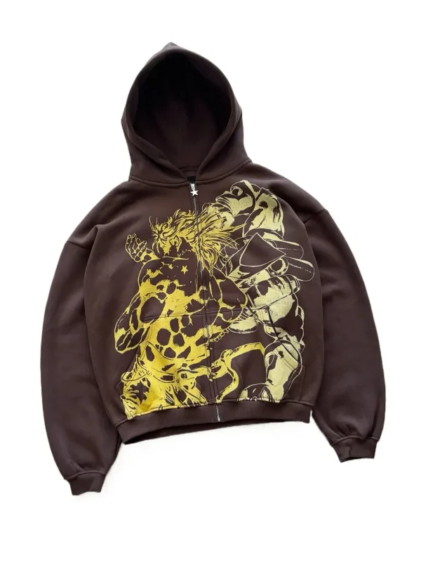 Y2k stands hiphop jojo aventura bizarra hoodies harajuku oversized das mulheres dos homens com zíper moletom hip hop casal rua moletom — image 6