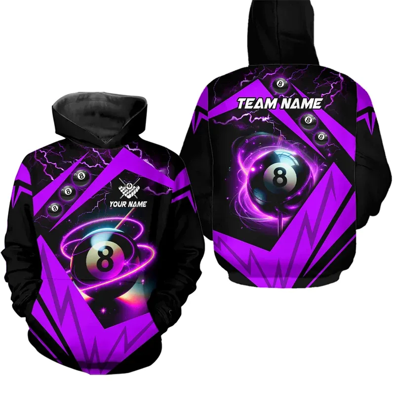 Personalized Billiard Pattern Hoodie For Men Sports Custom Name Pullover Sweatshirts Tops Hot Sale Plus Size Long Sleeve Hoodies — image 8