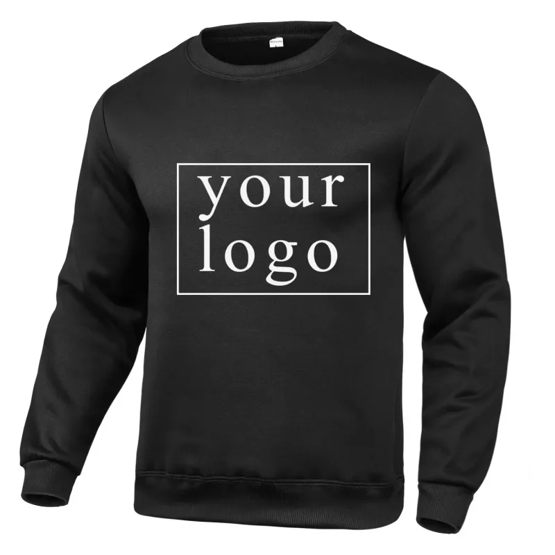 Desain Anda Sendiri Logo Merek/Gambar Kustom Pribadi Di Mana Saja Pria Wanita DIY Leher Bulat Lengan Panjang Pulloverhoodie Fashion Baru — image 7