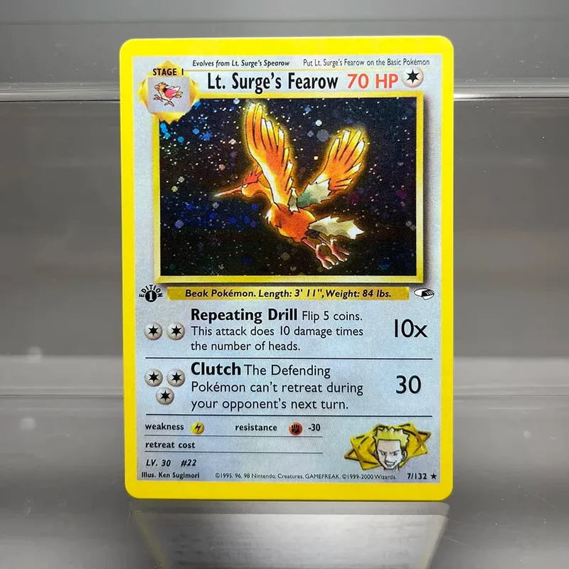 PKM Cards Edition 1st Gym Challenge 1996 Base Set Single Foil Cards Mewtwo Gengar Raichu Card Collection Cards PTCG Proxy Cards — image 4